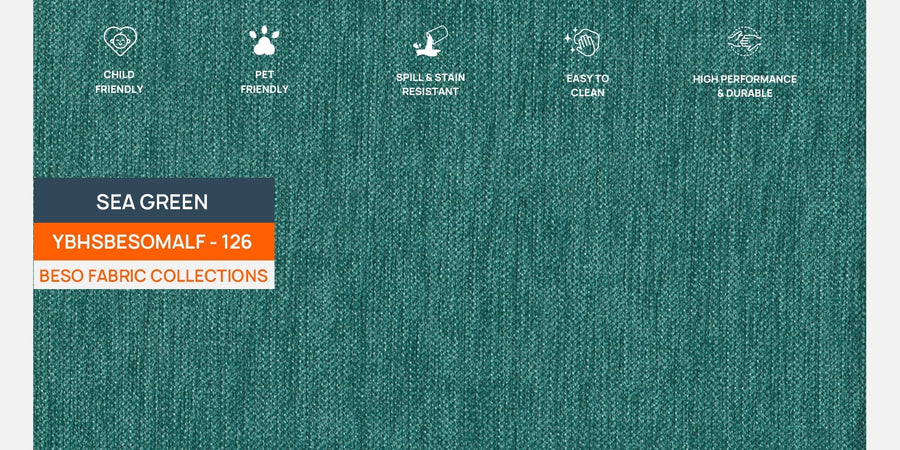 Romie Fabric Lhs Sectional Sofa 2 Lounger In Sea Green Colour - Febonic Living