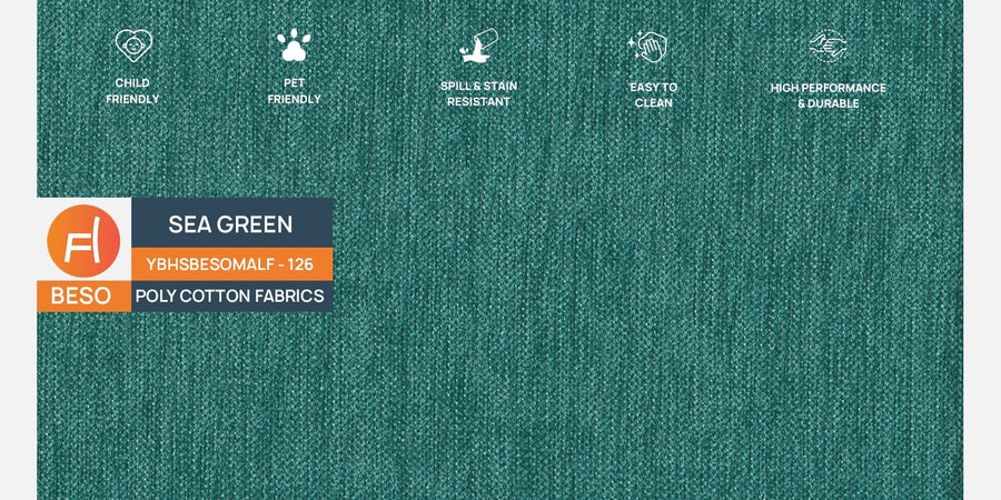 Goofy Fabric 3 Seater Sofa In Sea Green Colour - Febonic Living