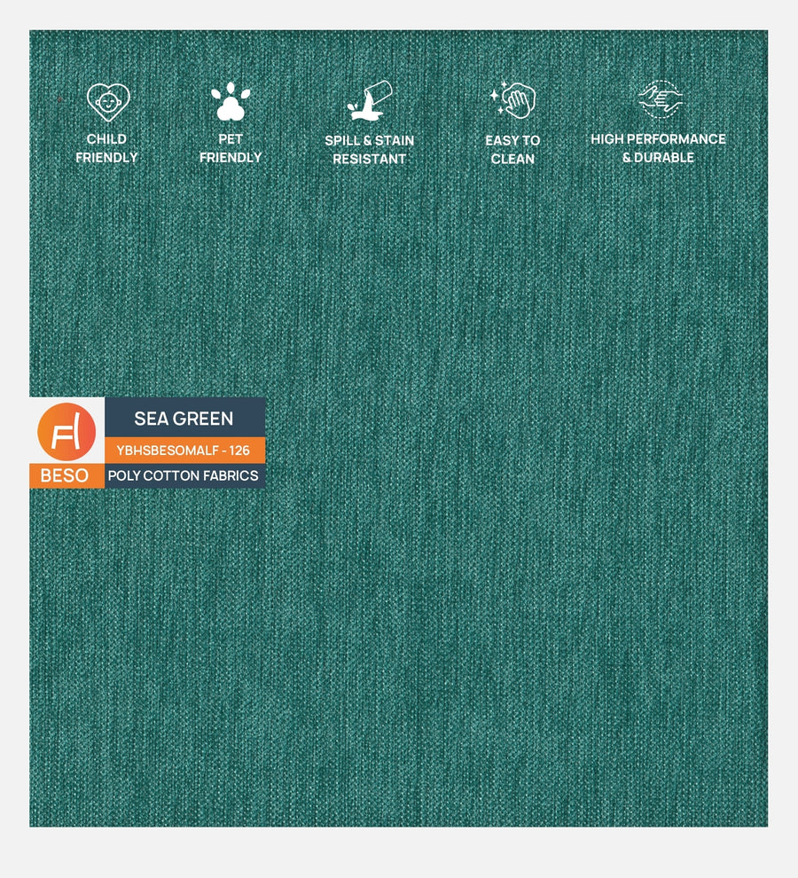 Timon Fabric 1 Seater Sofa In Sea Green Colour - Febonic Living
