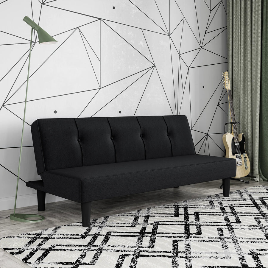 Clover Fabric 3 Seater Convertible Sofa Cum Bed In Maba Grey Colour - Febonic Living