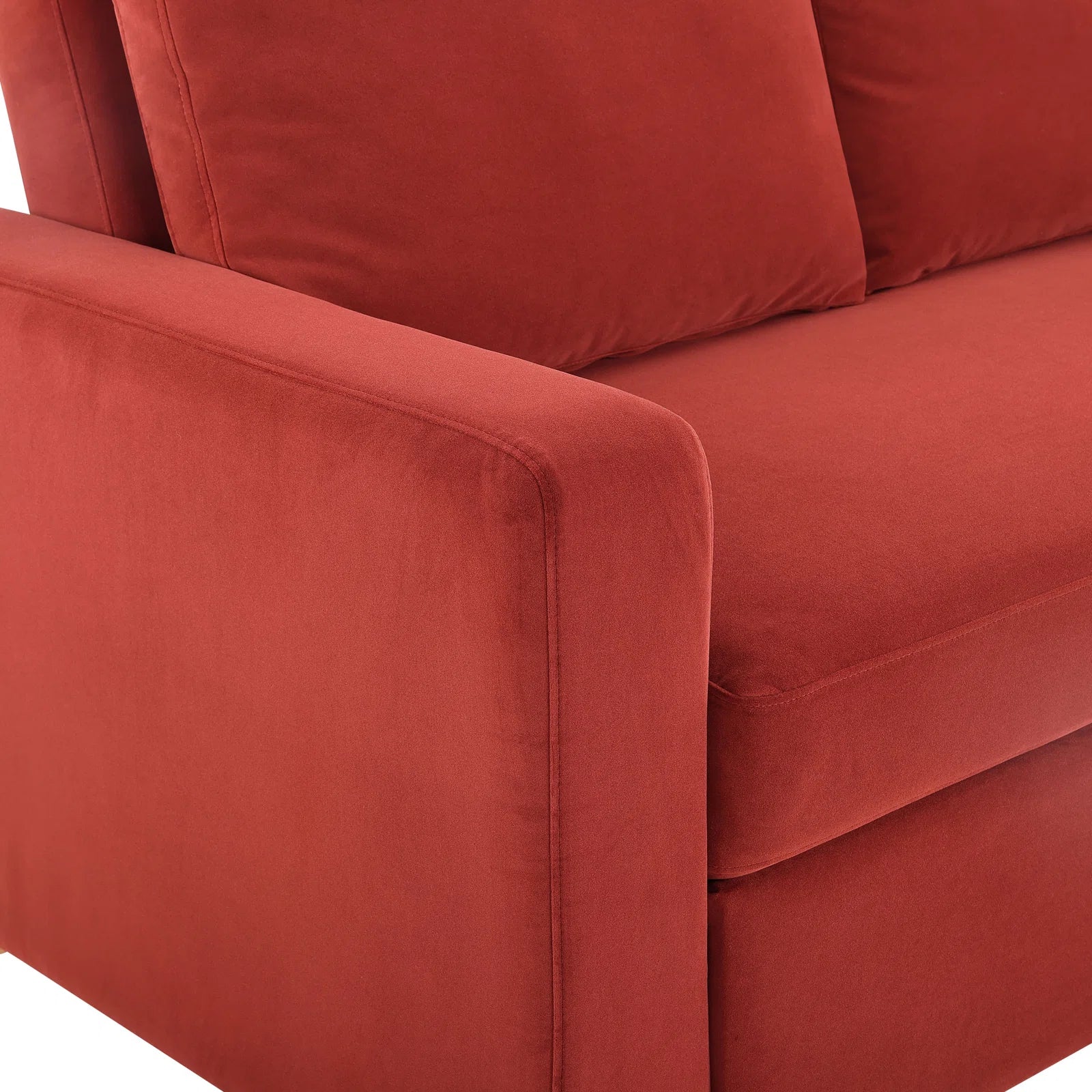 Tavo Velvet 2 Seater Pull Out Sofa Cum Bed In Ox Blood Maroon Colour