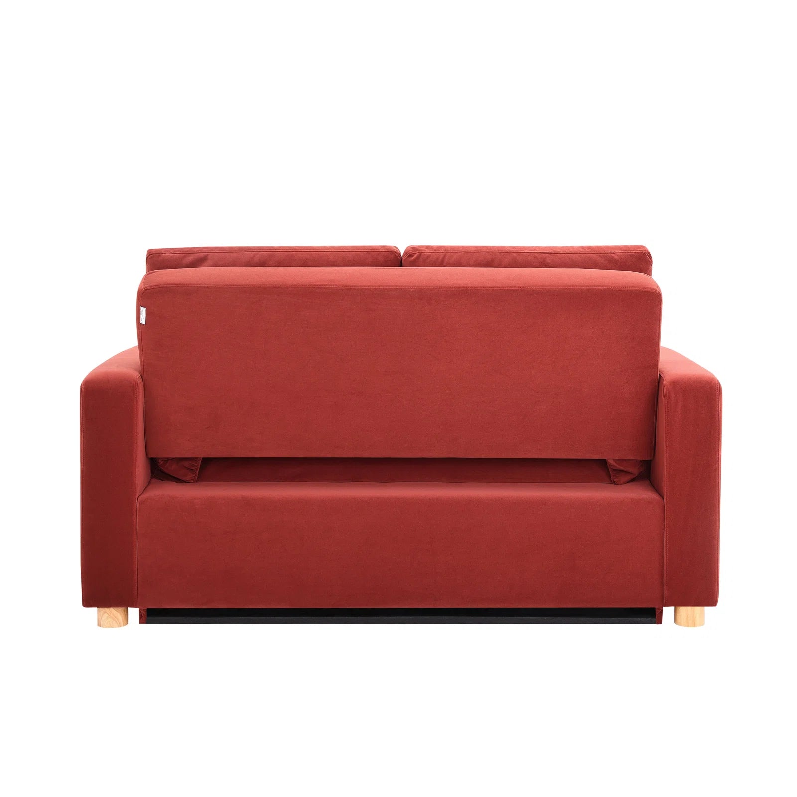 Tavo Velvet 2 Seater Pull Out Sofa Cum Bed In Ox Blood Maroon Colour