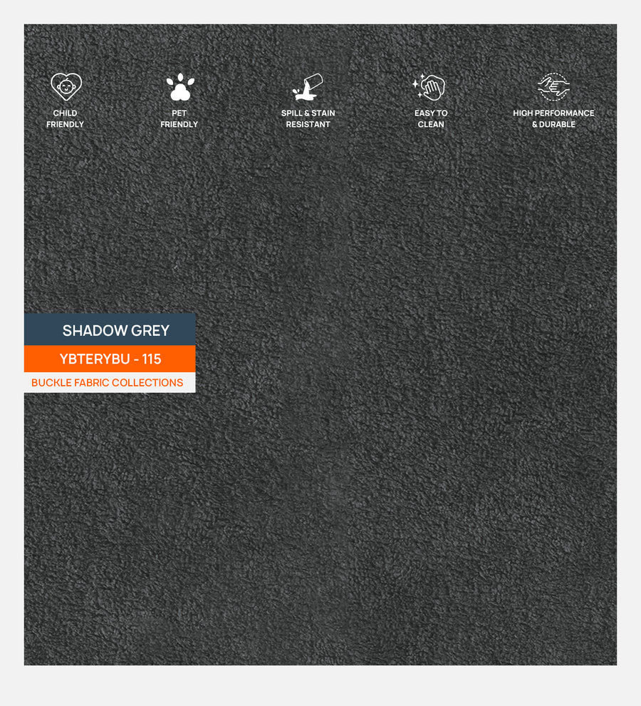 Miles Boucle Fabric Swivel Chair In Shadow Grey Colour - Febonic Living