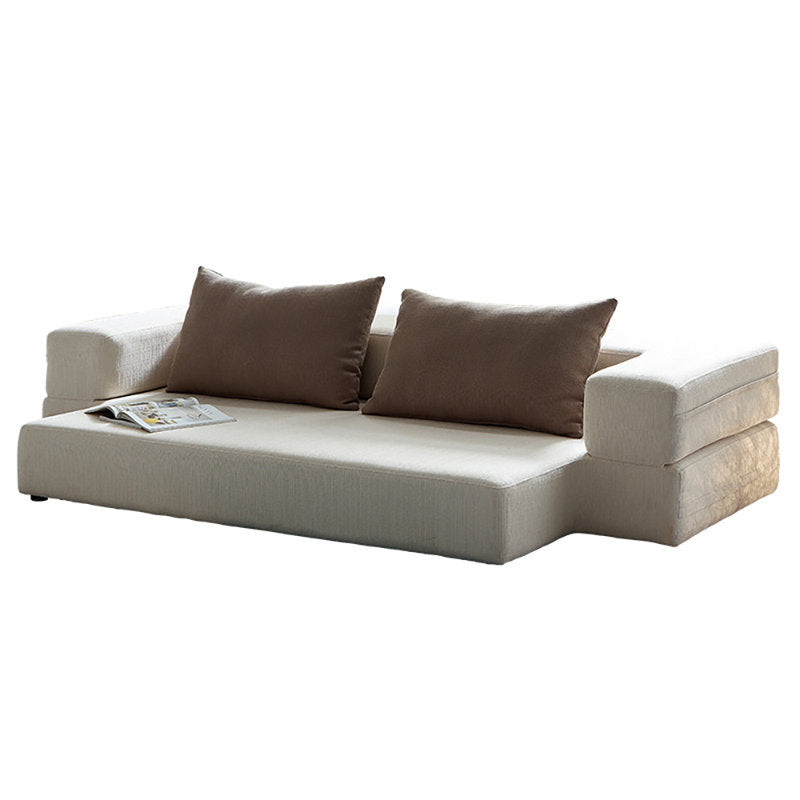 Ranko Velvet 3 Seater Foldable Sofa Bed In Warm White Colour - Febonic Living