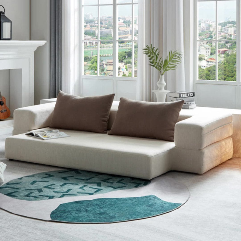 Ranko Velvet 3 Seater Foldable Sofa Bed In Warm White Colour - Febonic Living