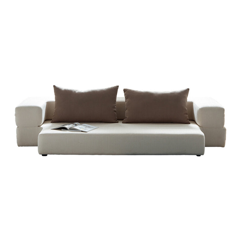 Ranko Velvet 3 Seater Foldable Sofa Bed In Warm White Colour - Febonic Living