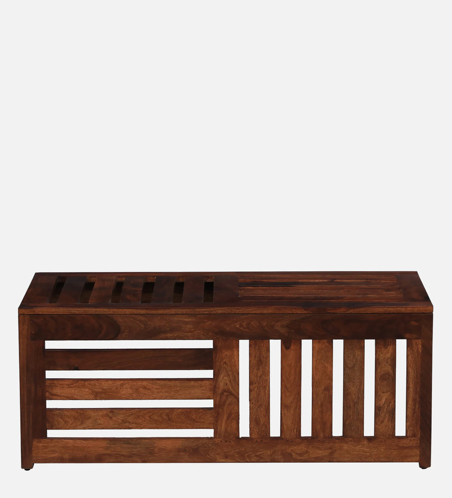 Nizwa Solid Wood Nesting Coffee Table Set in Honey Oak Finish With Cushioned Stools - Febonic Living