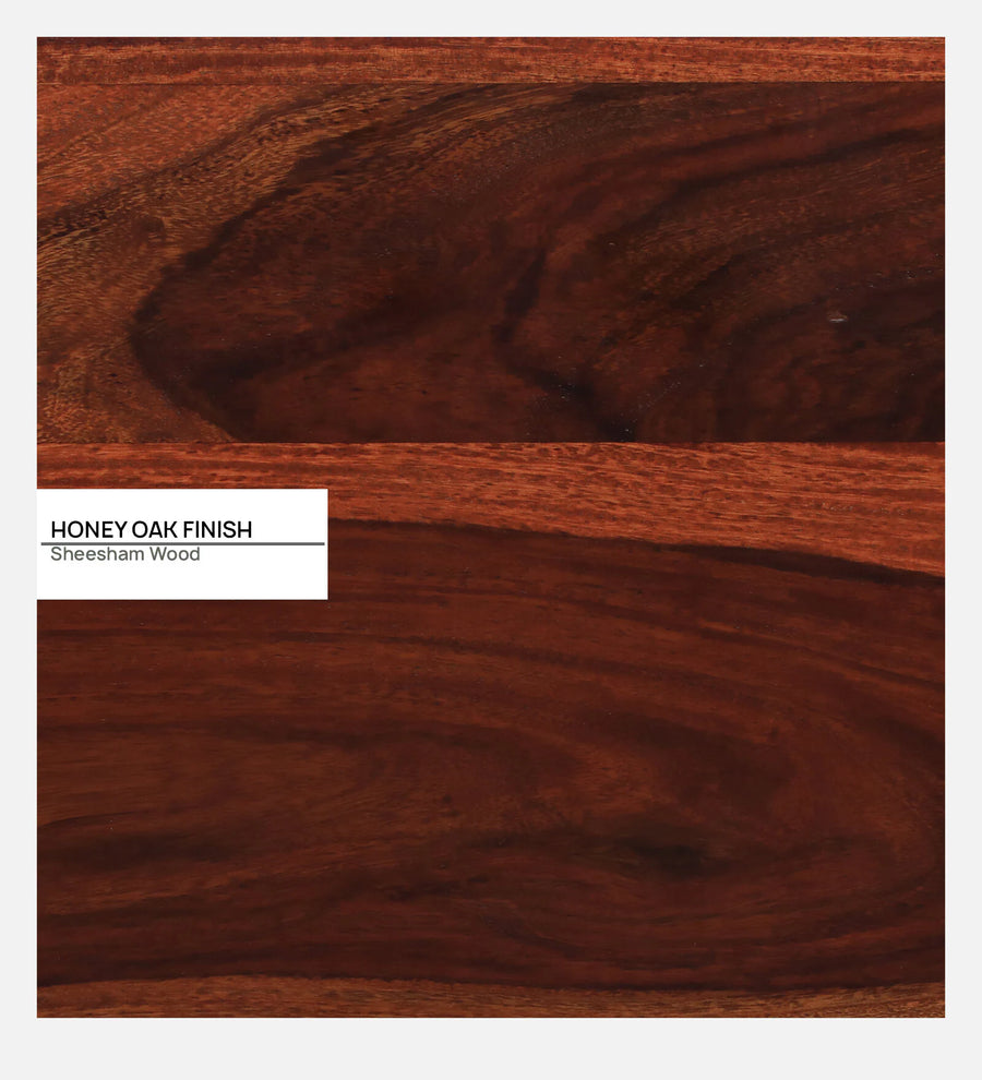 Nizwa Solid Wood Nesting Coffee Table Set in Honey Oak Finish With Cushioned Stools - Febonic Living