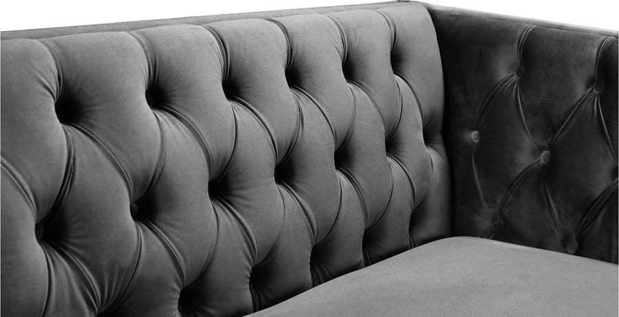 Sickle Velvet 3 Seater Sofa In Davy Grey Colour - Febonic Living