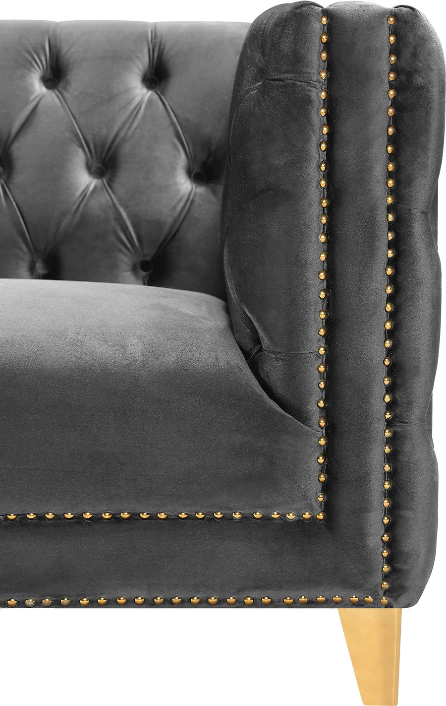 Sickle Velvet 3 Seater Sofa In Davy Grey Colour - Febonic Living
