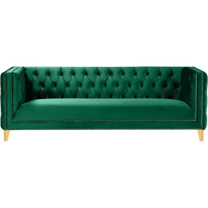Sickle Velvet 3 Seater Sofa In Amazon Green Colour - Febonic Living