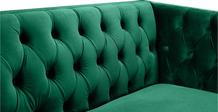 Sickle Velvet 3 Seater Sofa In Amazon Green Colour - Febonic Living