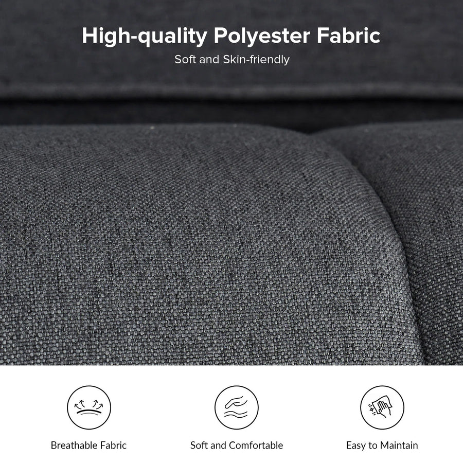 Sidewell Fabric 2 Seater Sofa In Charcoal Grey Colour - Febonic Living
