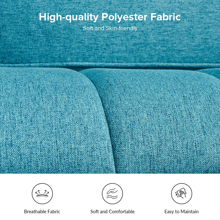 Sidewell Fabric 2 Seater Sofa In Sea Green Colour - Febonic Living