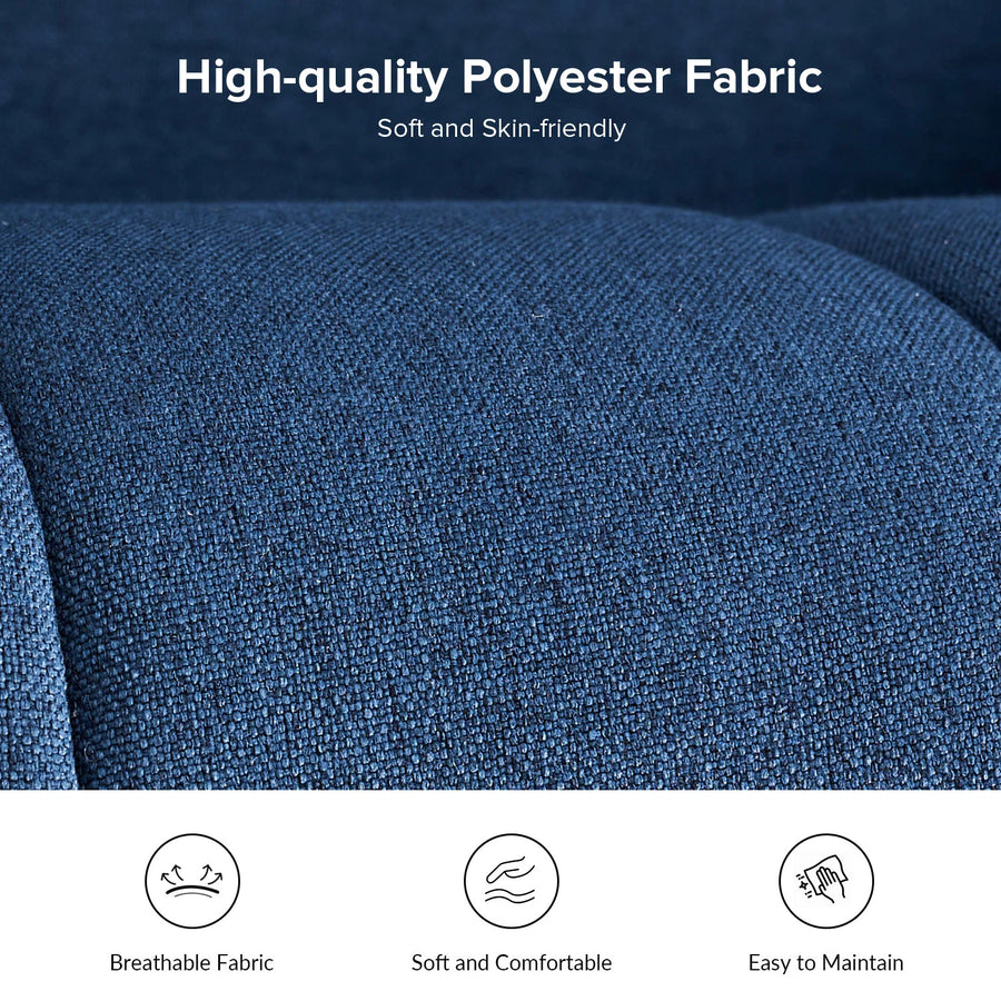 Sidewell Fabric 2 Seater Sofa In Royal Blue Colour - Febonic Living