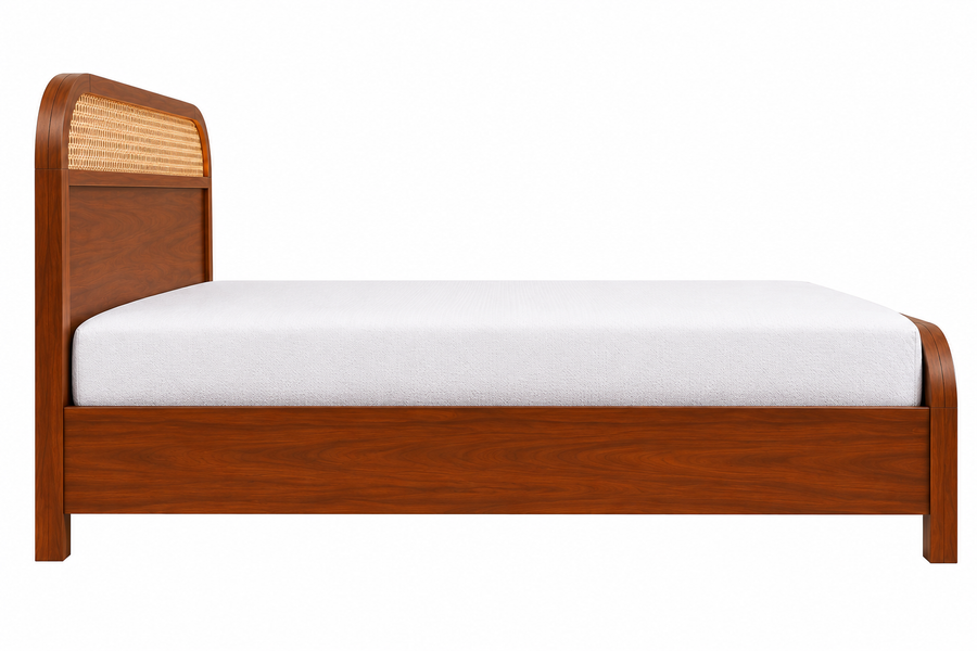 Siki Sheesham Wood King Size Bed In Provincial Teak Finish