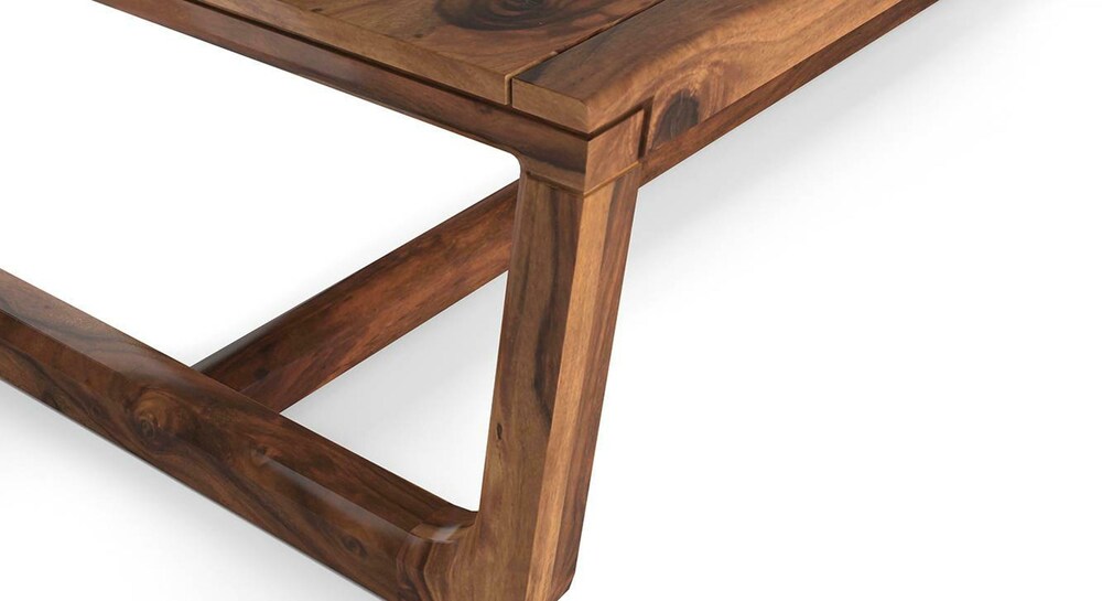 Sikri Rectangular Solid Wood Coffee Table In Teak Finish