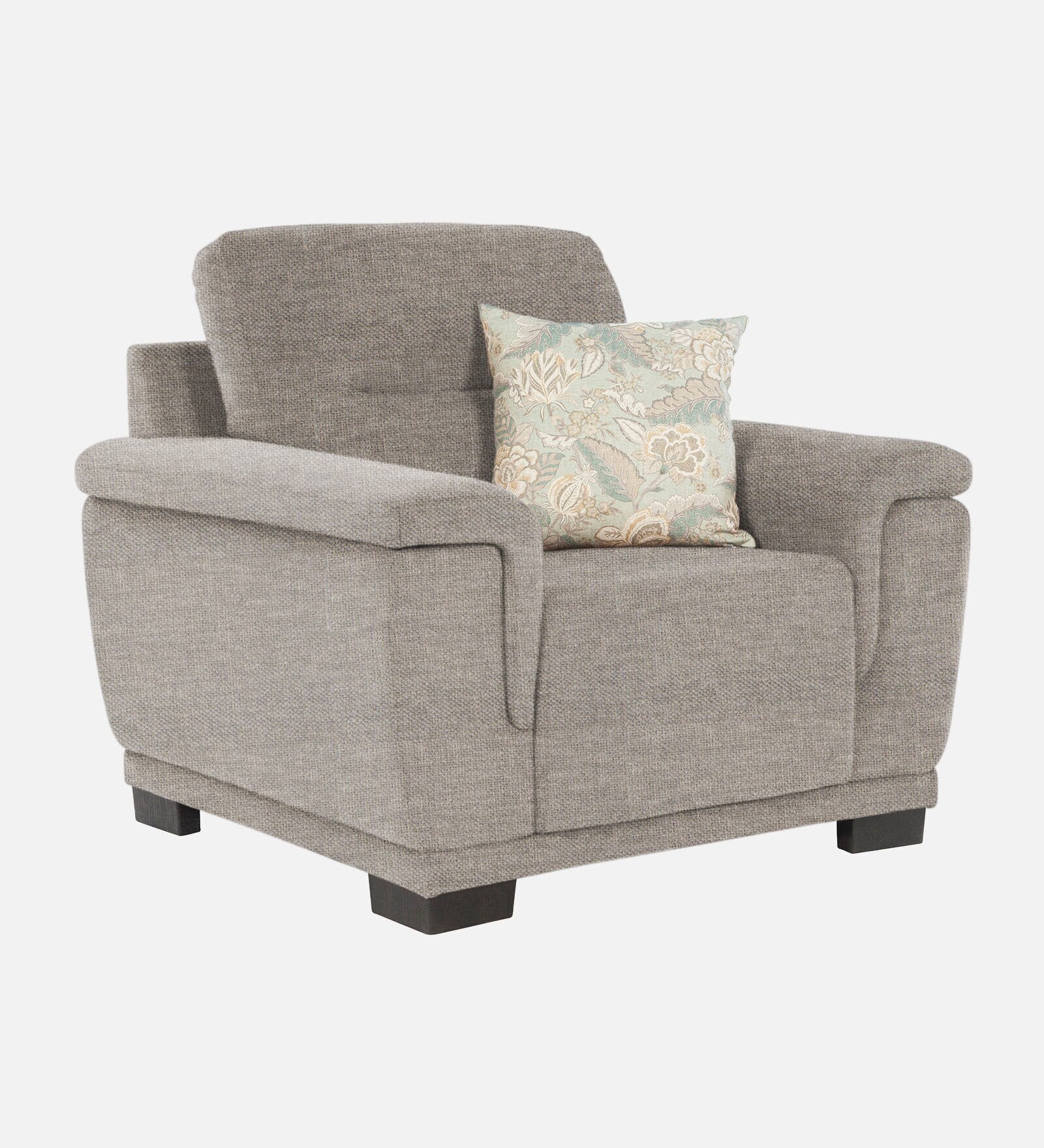 Siro Fabric 1 Seater Sofa In Ash Grey Colour