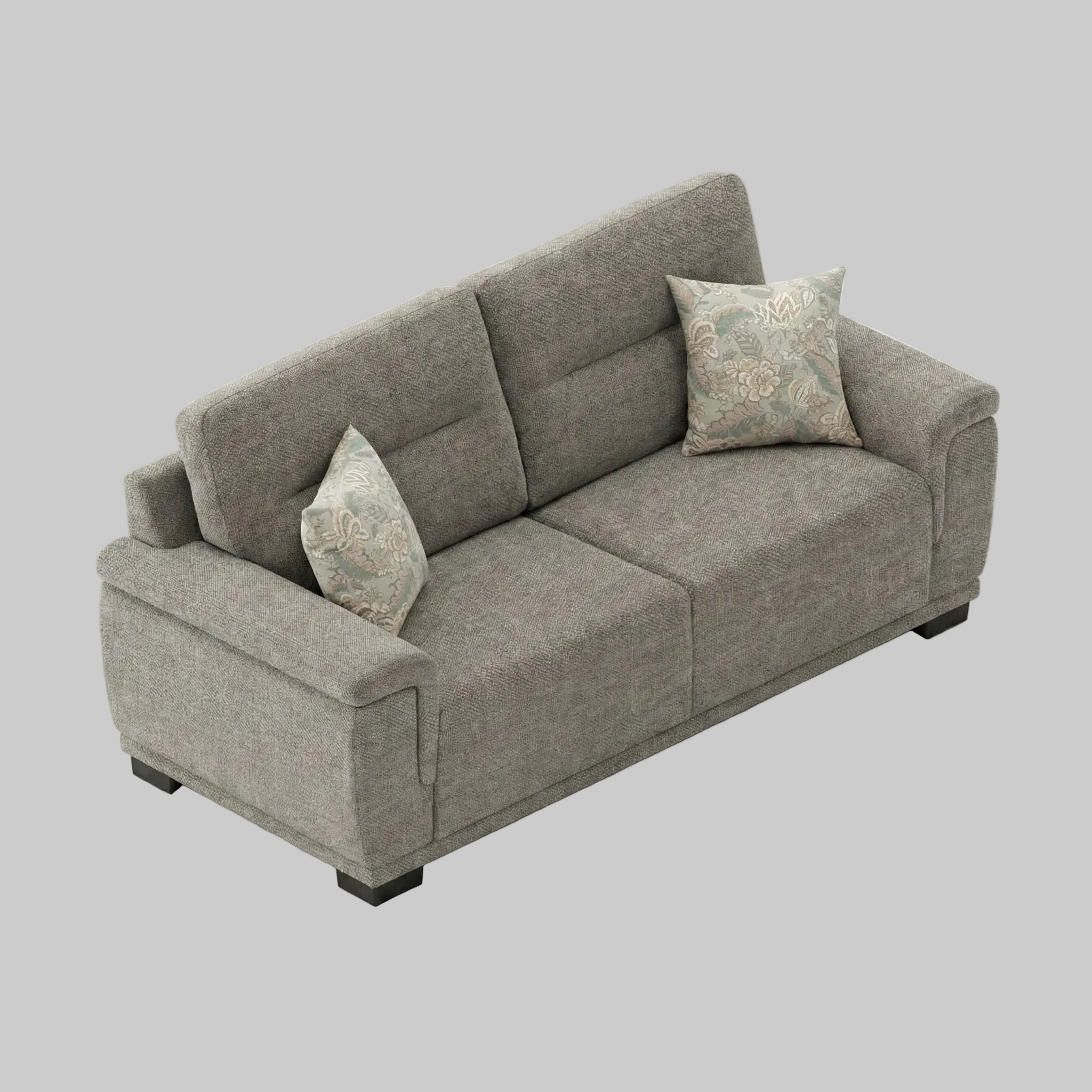 Siro Fabric 3 Seater Sofa In Ash Grey Colour