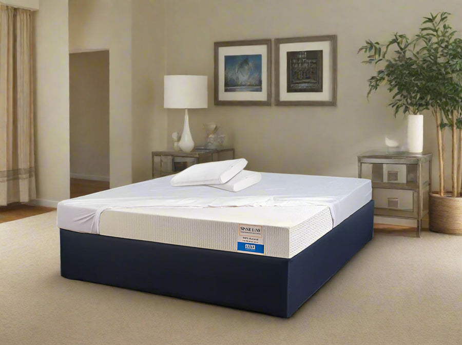 Spineline Orthopedic (100% Organic Natural Latex) Queen Size Mattress + Free Life Companion Latex Pillows