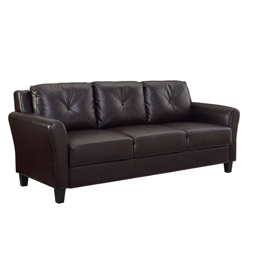 Stanton Leatherette 3 Seater Sofa In Mocha Brown Colour