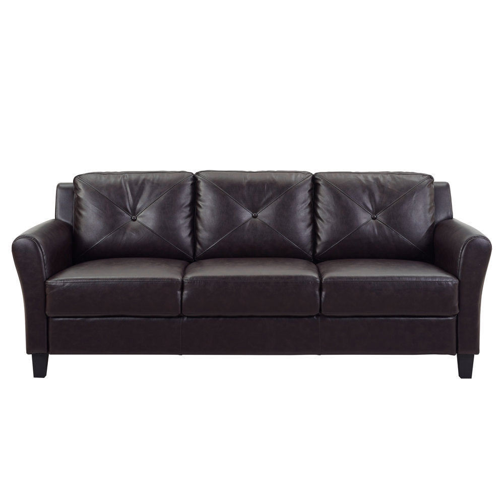 Stanton Leatherette 3 Seater Sofa In Mocha Brown Colour