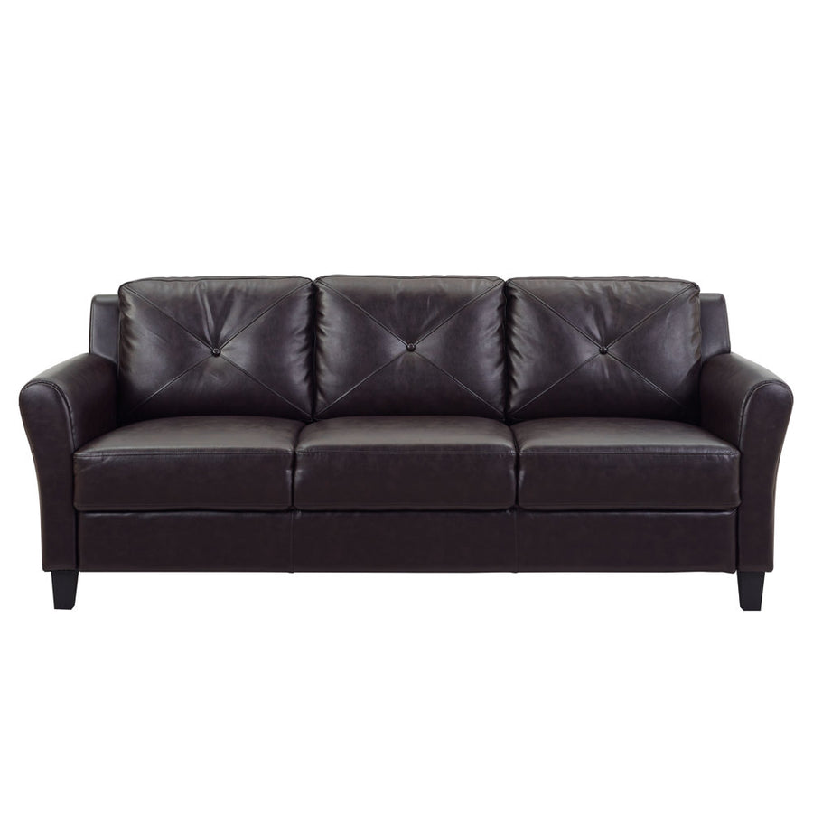 Stanton Leatherette 3 Seater Sofa In Mocha Brown Colour - Febonic Living