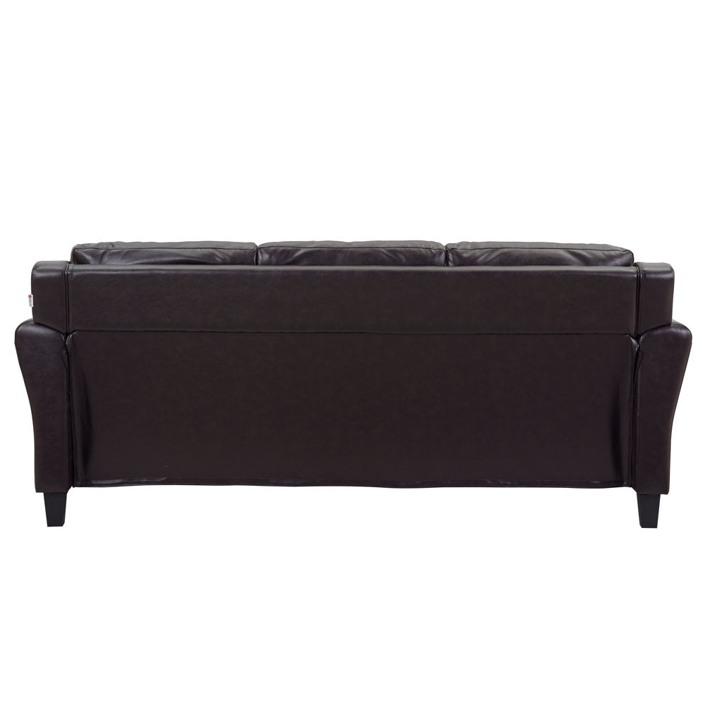 Stanton Leatherette 3 Seater Sofa In Mocha Brown Colour