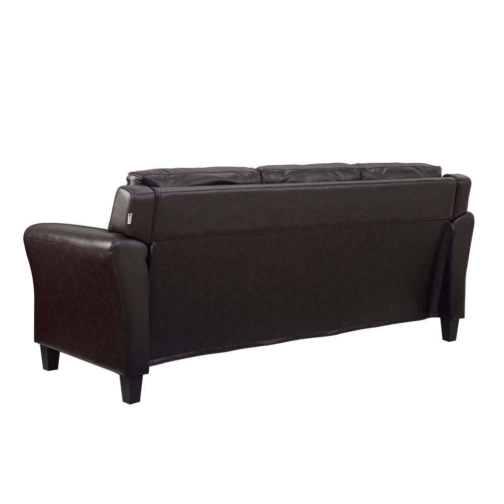 Stanton Leatherette 3 Seater Sofa In Mocha Brown Colour