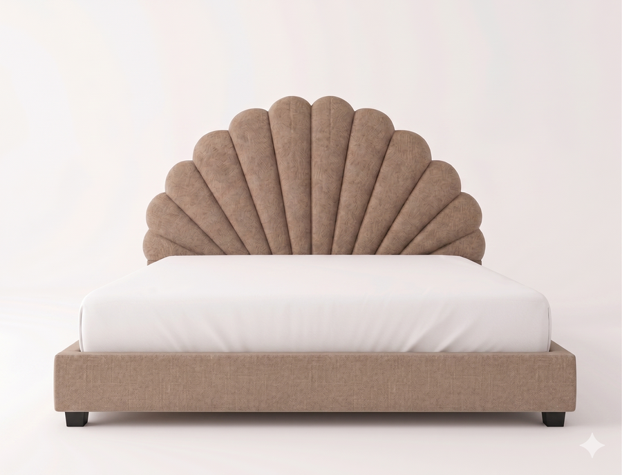 Stella King Size Bed -Cream Beige | Hydraulic Storage