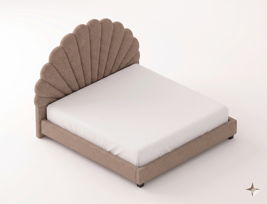 Stella King Size Bed -Cream Beige | Hydraulic Storage
