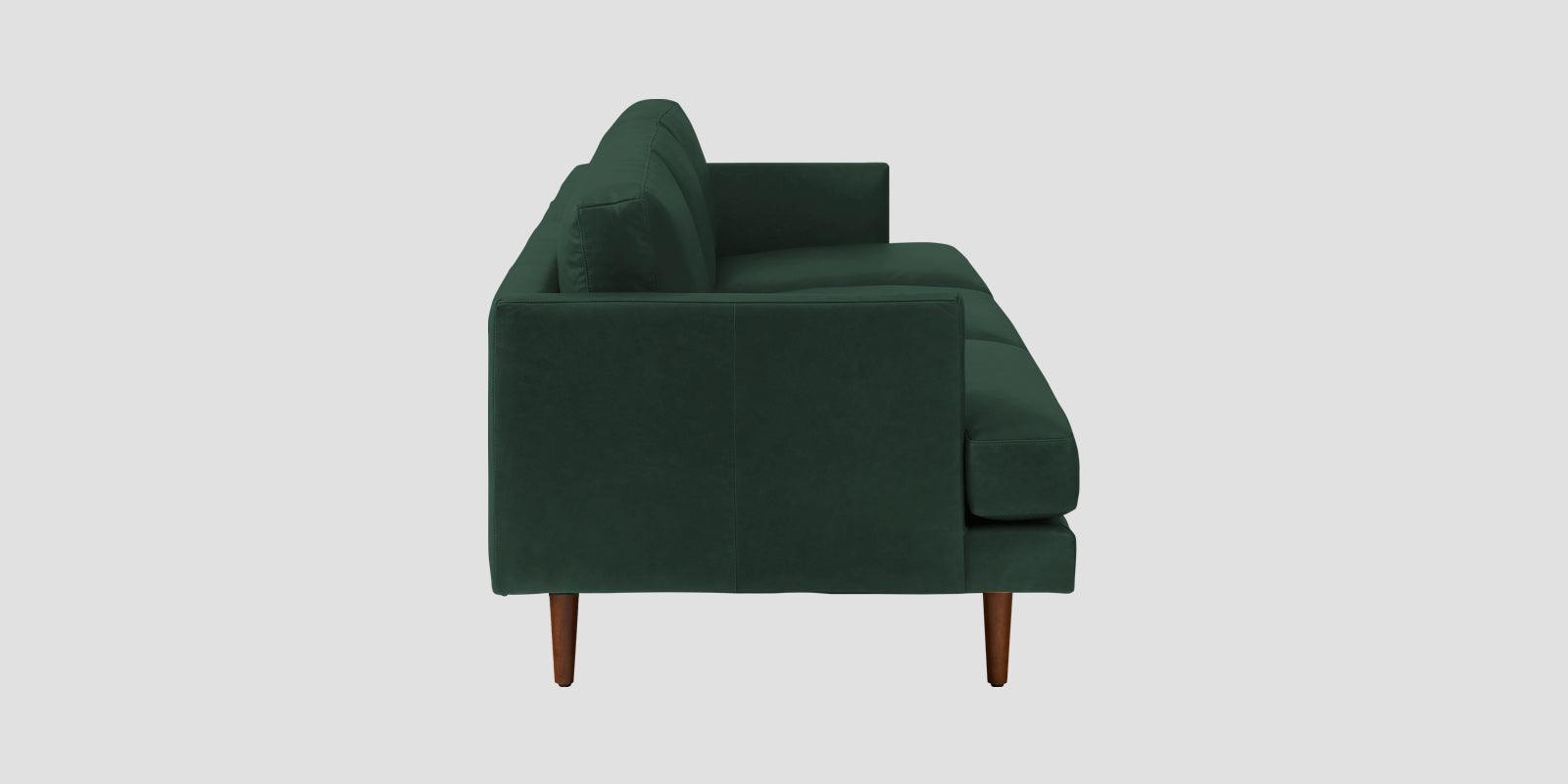Sterio Leatherette 3 Seater Sofa In Basil Green Side view - Febonic Living