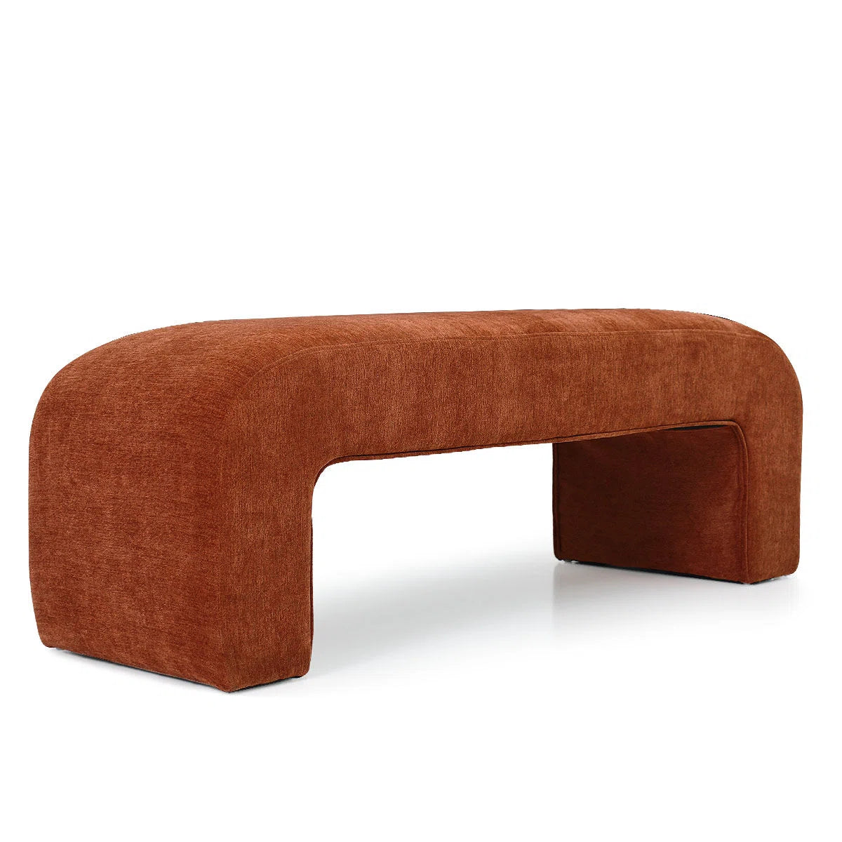 Steven Fabric Bench In Vivid Orange Colour
