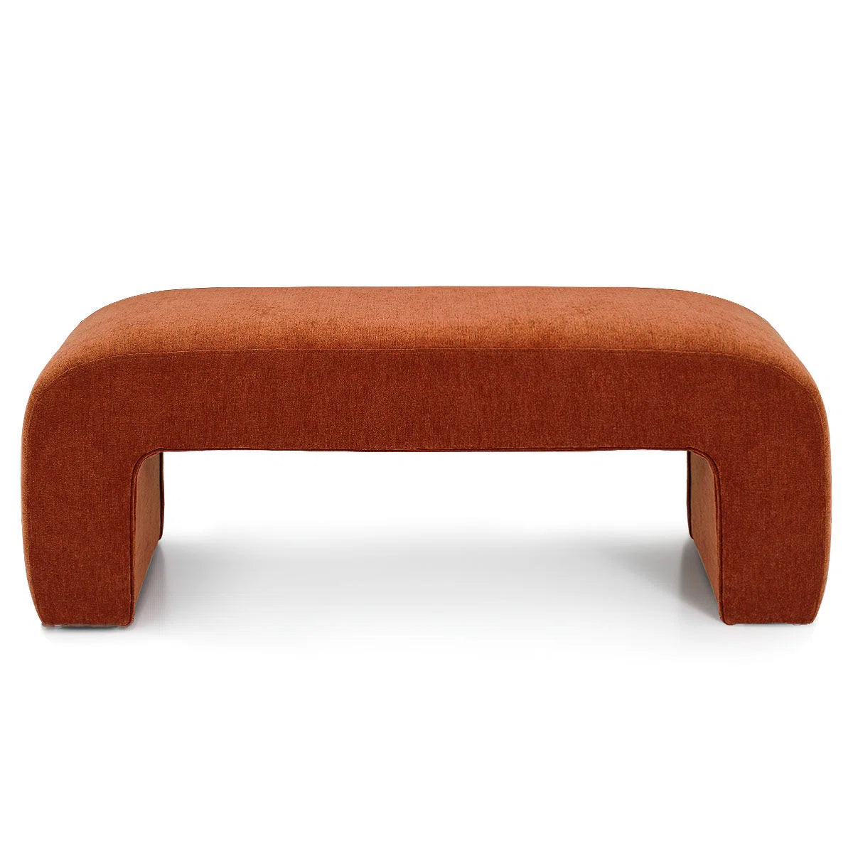 Steven Fabric Bench In Vivid Orange Colour