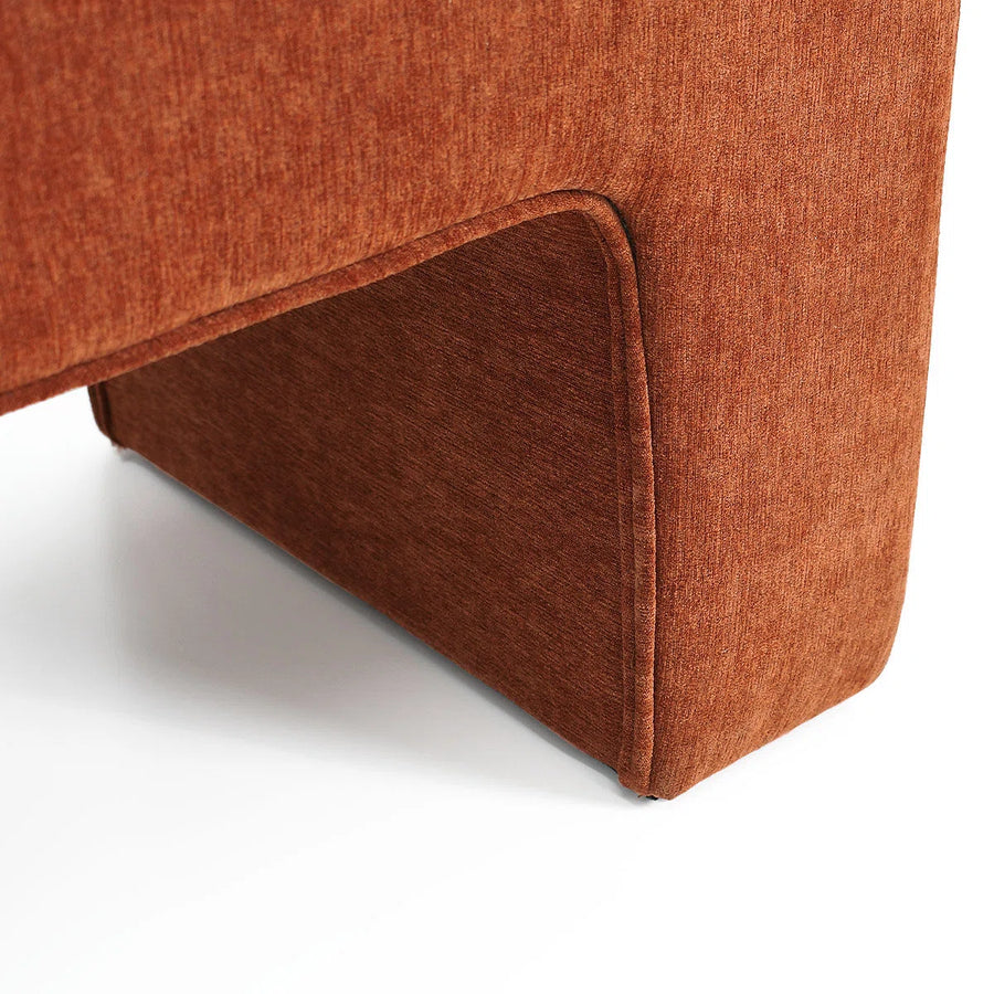 Steven Fabric Bench In Light Orange Colour - Febonic Living