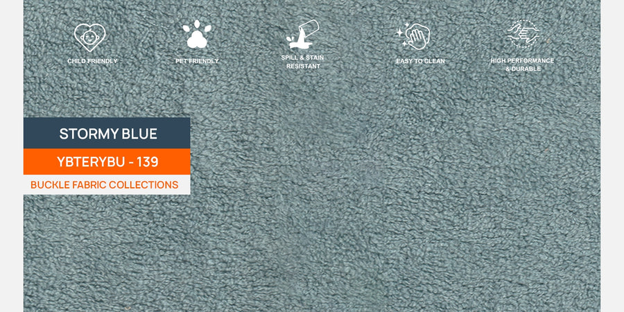 Corny Boucle Fabric 2 Seater Sofa In Stormy Blue Colour - Febonic Living