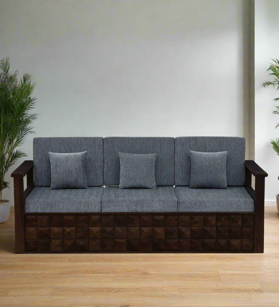 Belmani Sheesham Wood 3 Seater Sofa In Provincial Teak Finish - Febonic Living