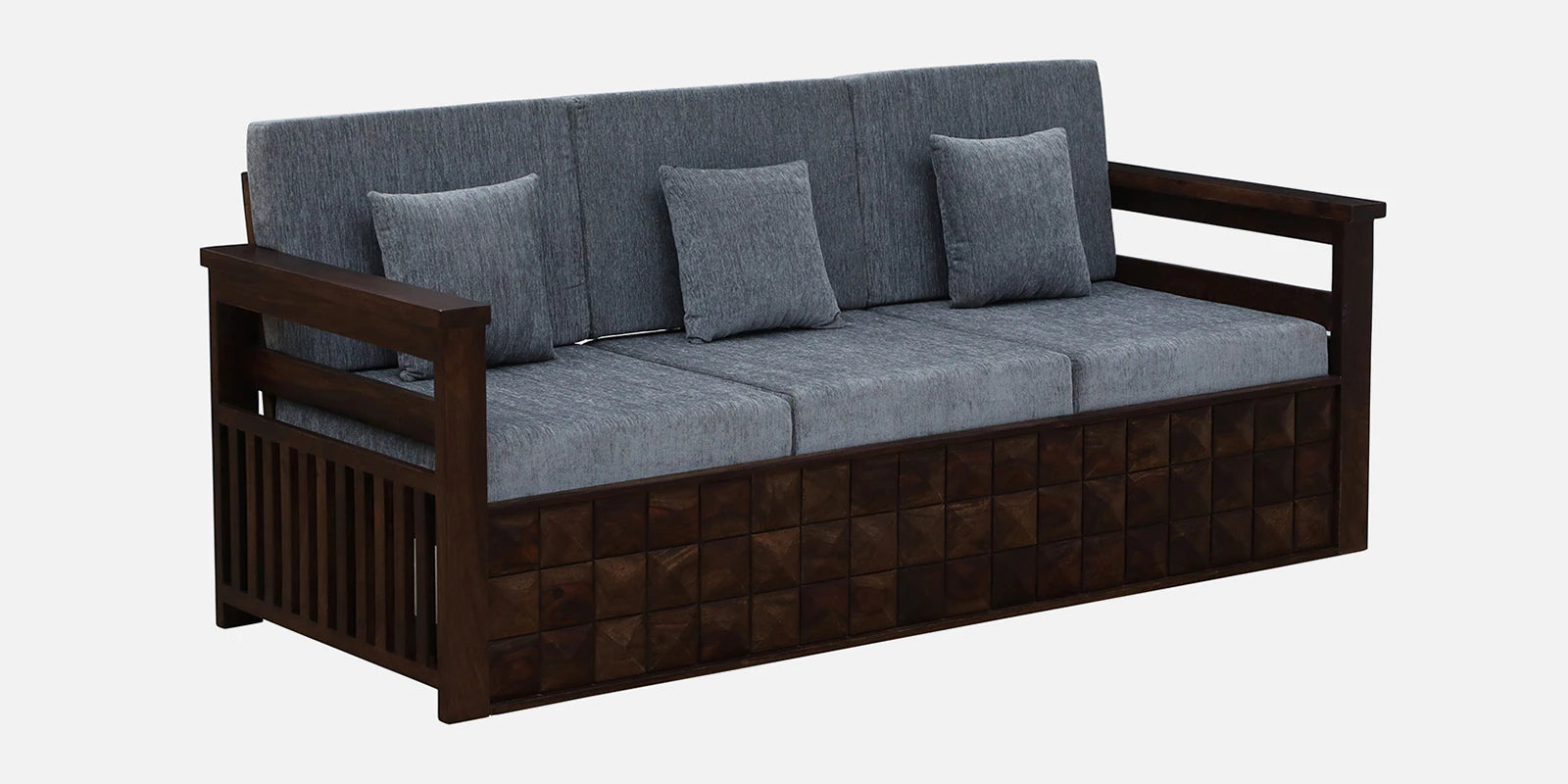 Belmani Sheesham Wood 3 Seater Sofa In Provincial Teak Finish - Febonic Living