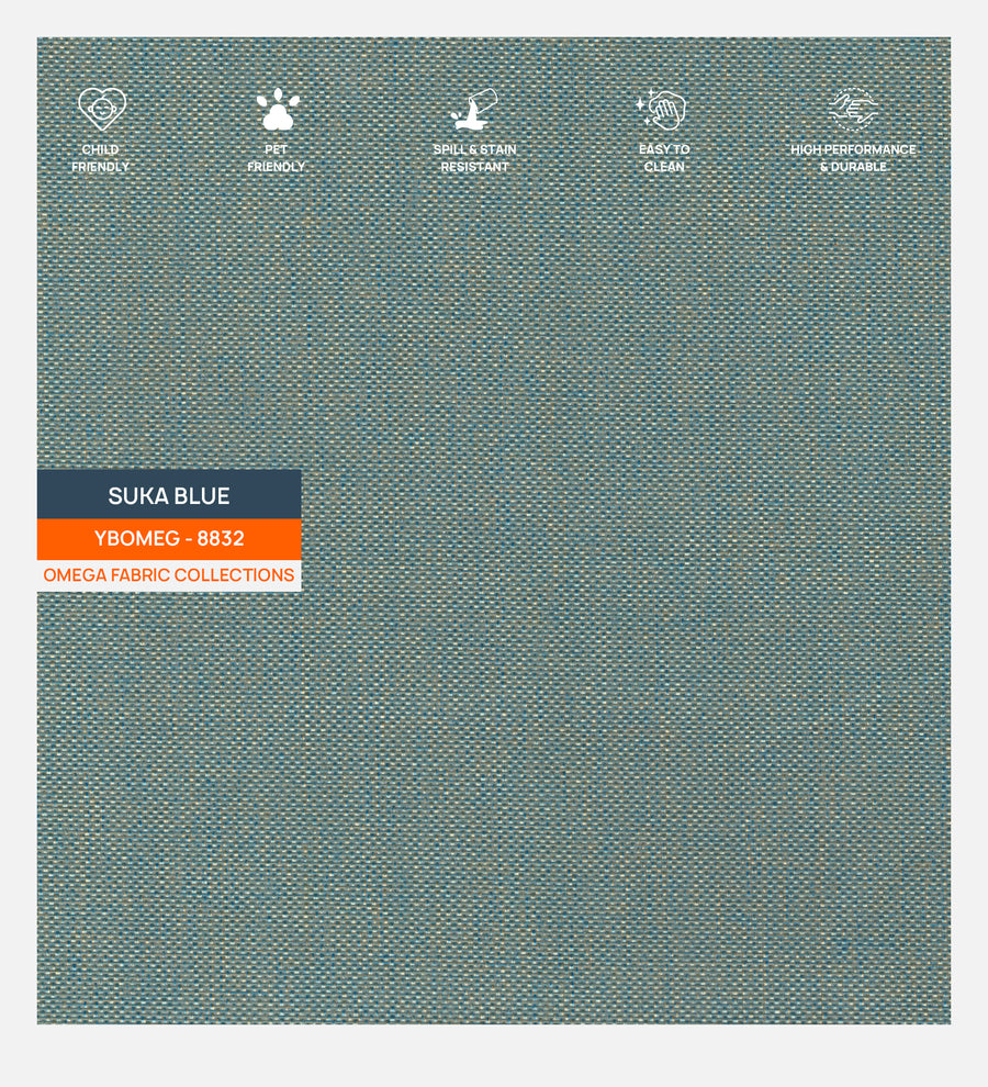 Devo Fabric 1 Seater Sofa In Suka Blue Colour - Febonic Living