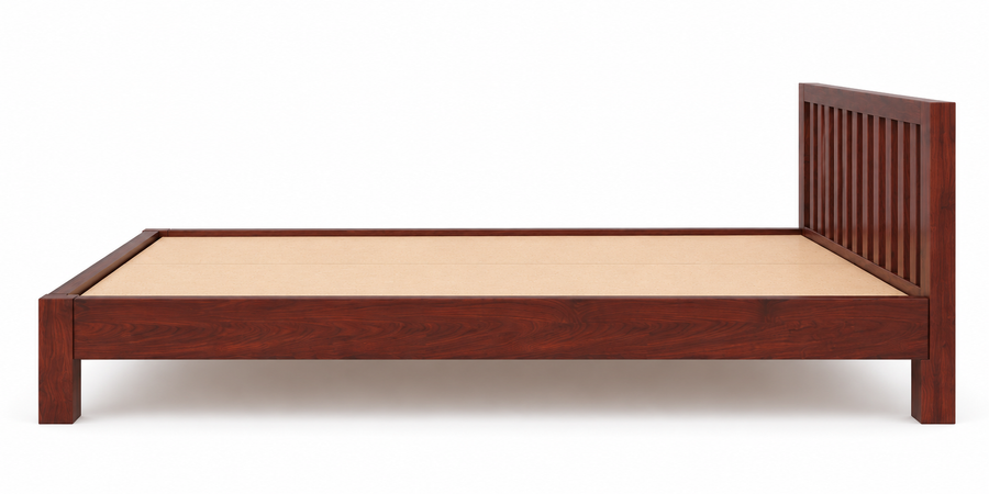 Sukka Sheesham Wood King Size Bed In Honey Oak Finish