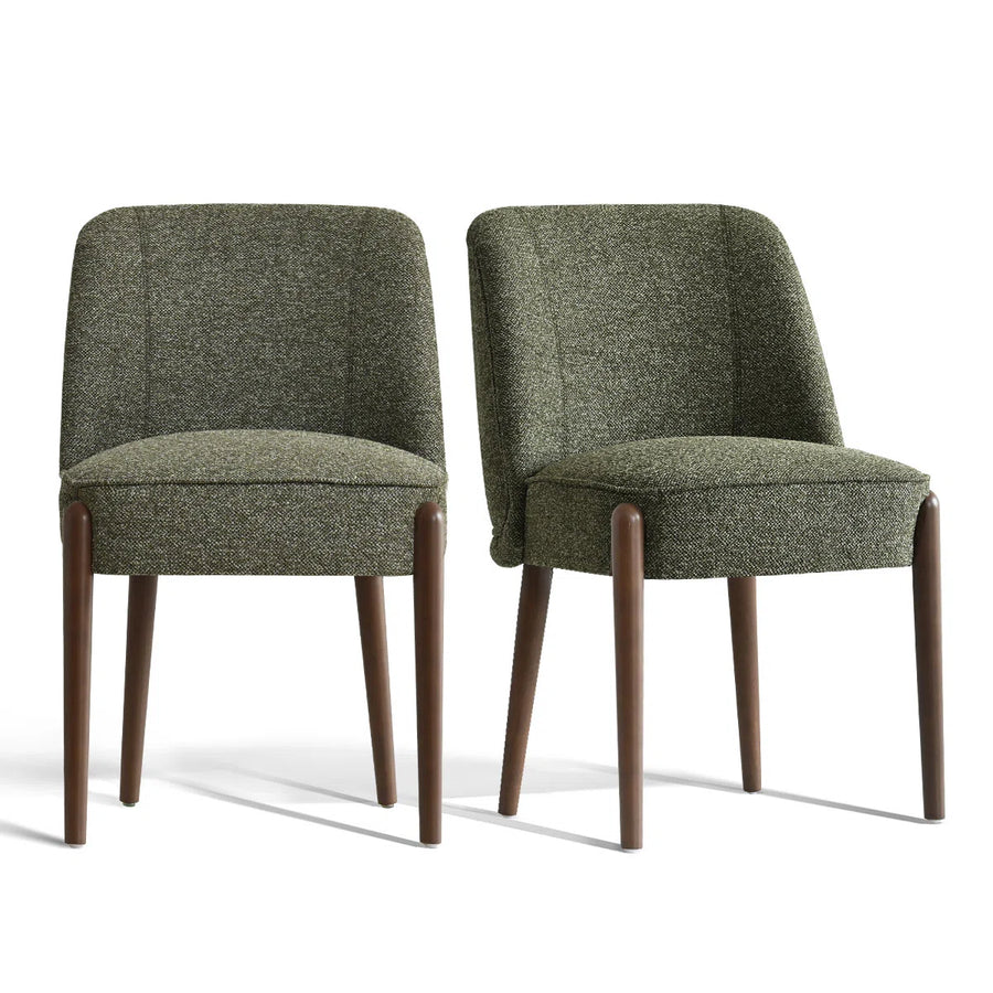 Supra Fabric Dining Chair In Green Colour Set Of 2 - Febonic Living