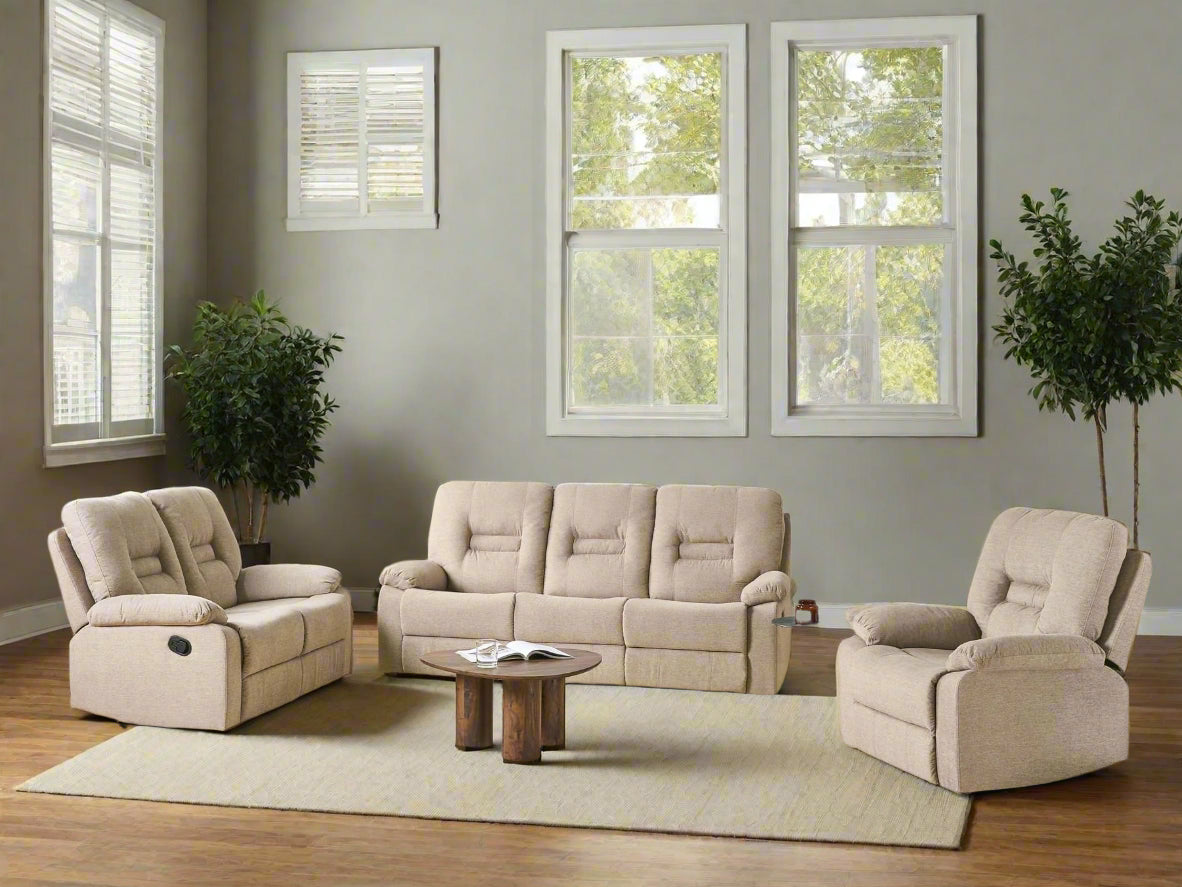 Sylas Fabric 1 Seater Motorized Recliner In Bone Beige Colour