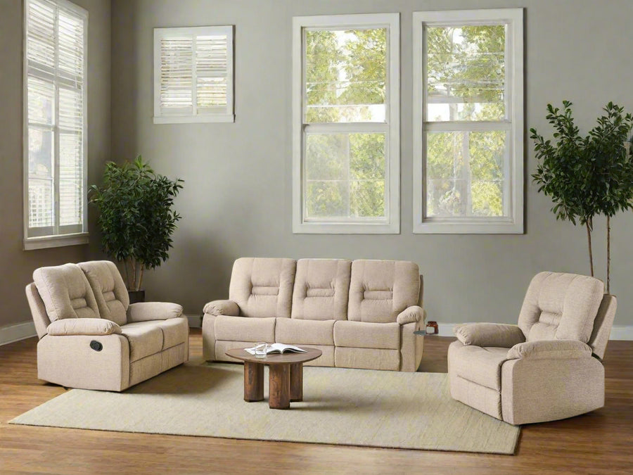 Sylas Fabric 1 Seater Motorized Recliner In Bone Beige Colour - Febonic Living