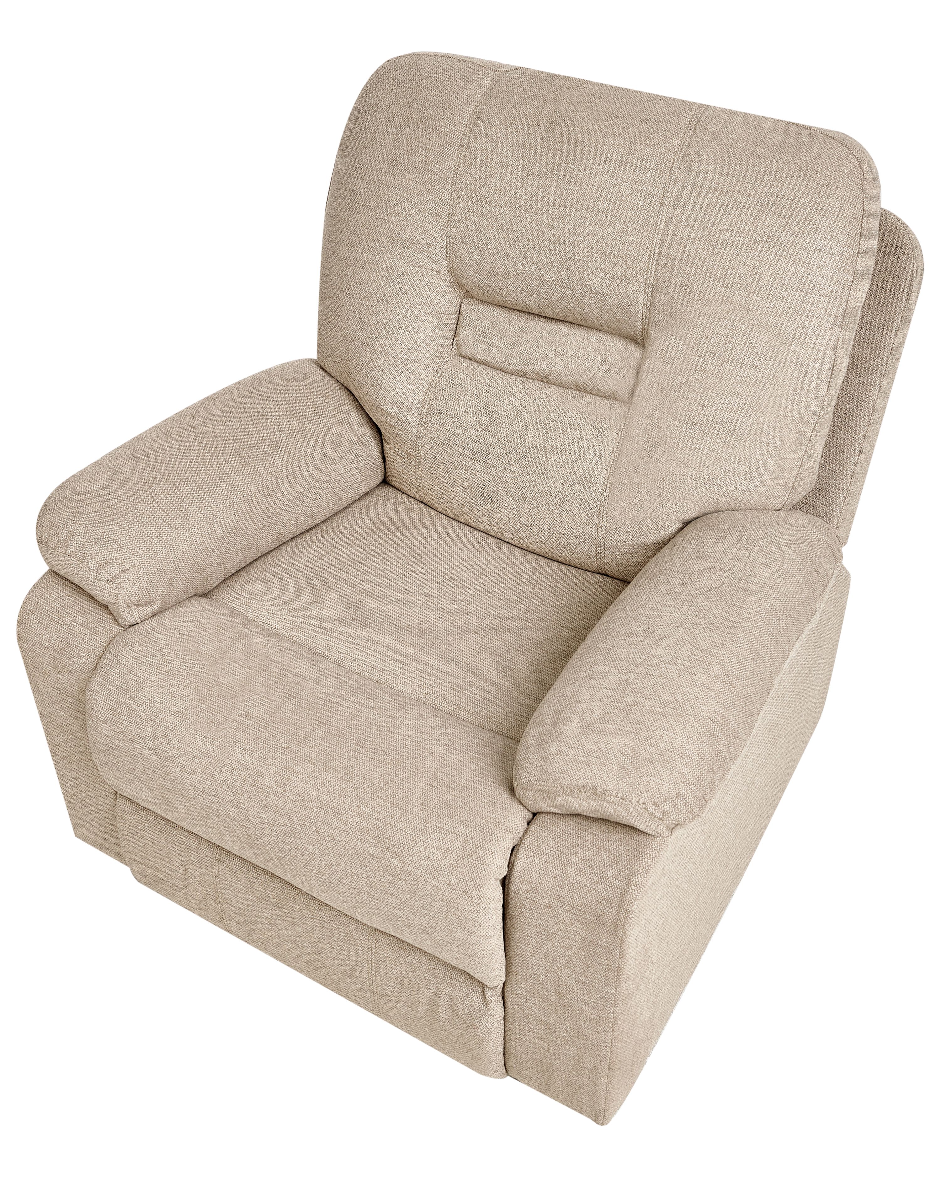 Sylas Fabric 1 Seater Motorized Recliner In Bone Beige Colour