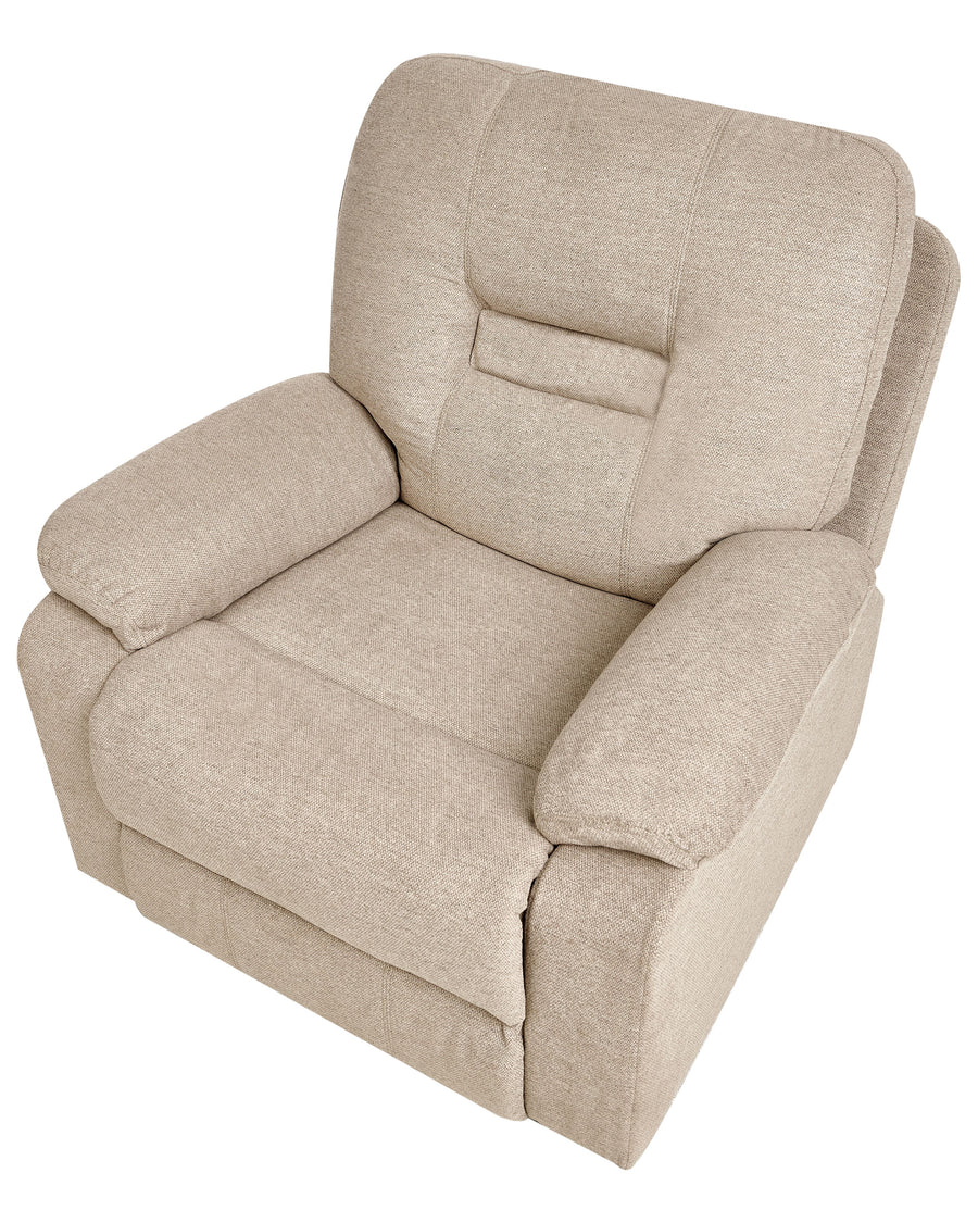 Sylas Fabric 1 Seater Motorized Recliner In Bone Beige Colour - Febonic Living