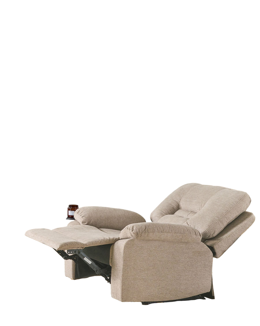 Sylas Fabric 1 Seater Motorized Recliner In Bone Beige Colour - Febonic Living