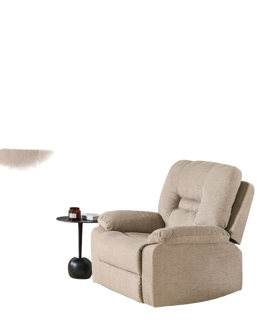Sylas Fabric 1 Seater Motorized Recliner In Bone Beige Colour - Febonic Living