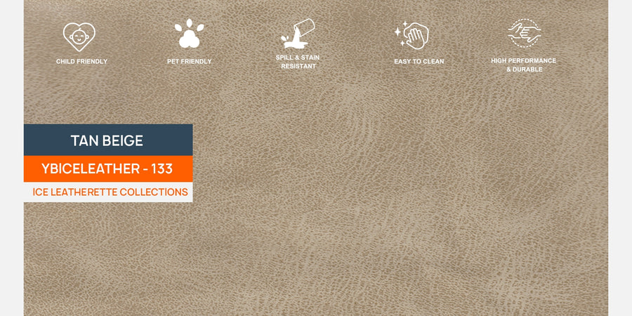 Sterio Leatherette 3 Seater Sofa In Tan Beige Colour - Febonic Living