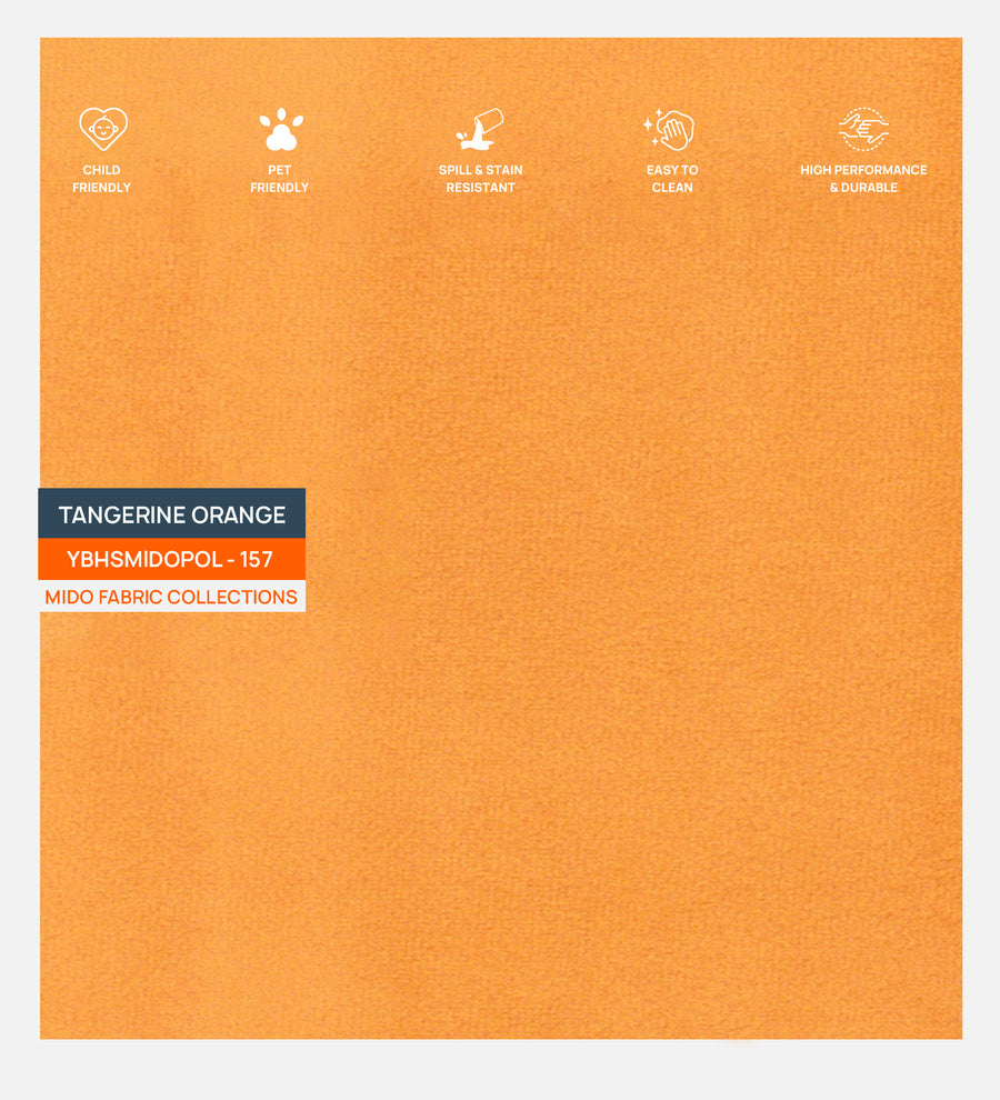 Velvet Mido Fabric Tangerine Orange 157 Code by Febonic Living