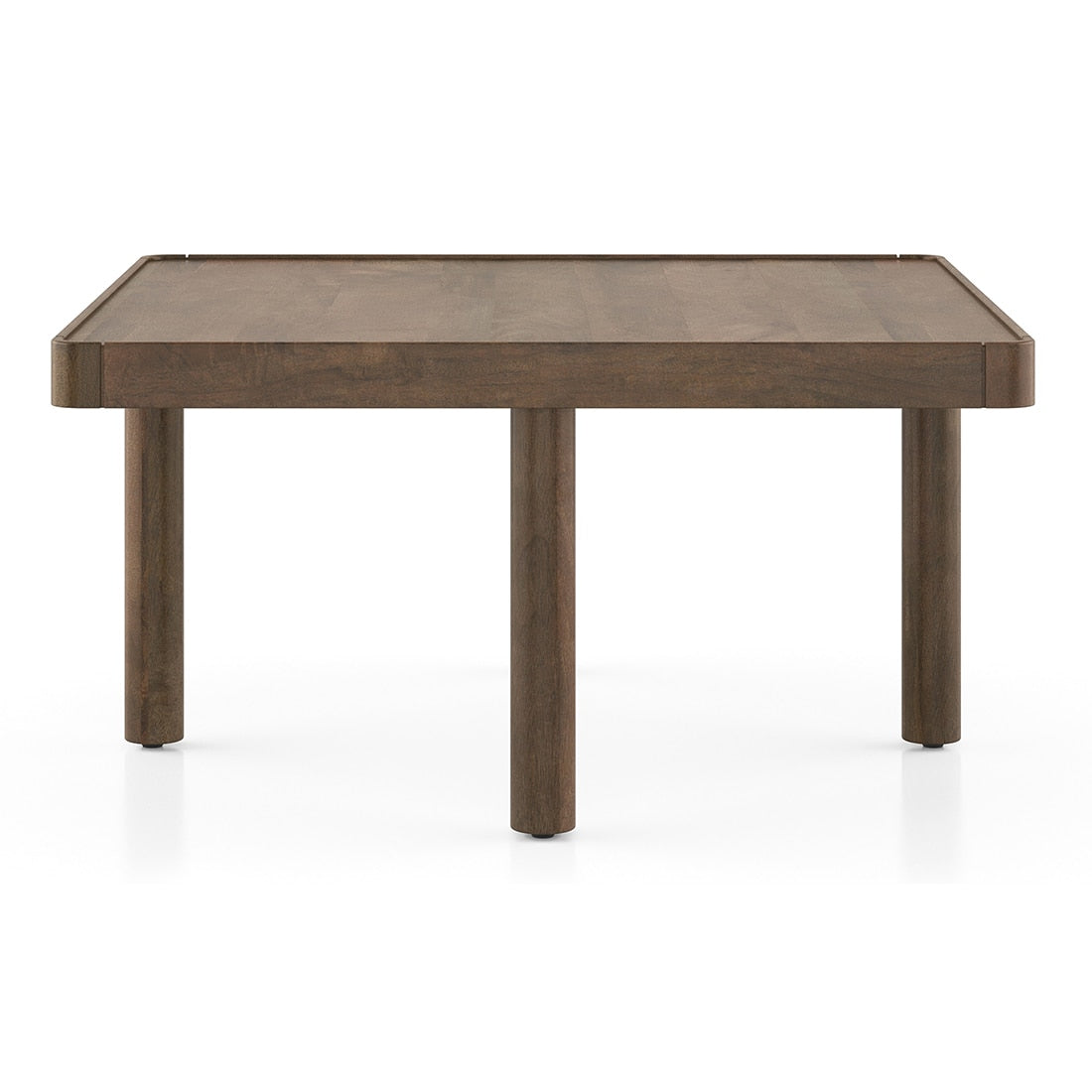 Tera Coffee Table Set In Natural Finish With Multi Cushioned Stools